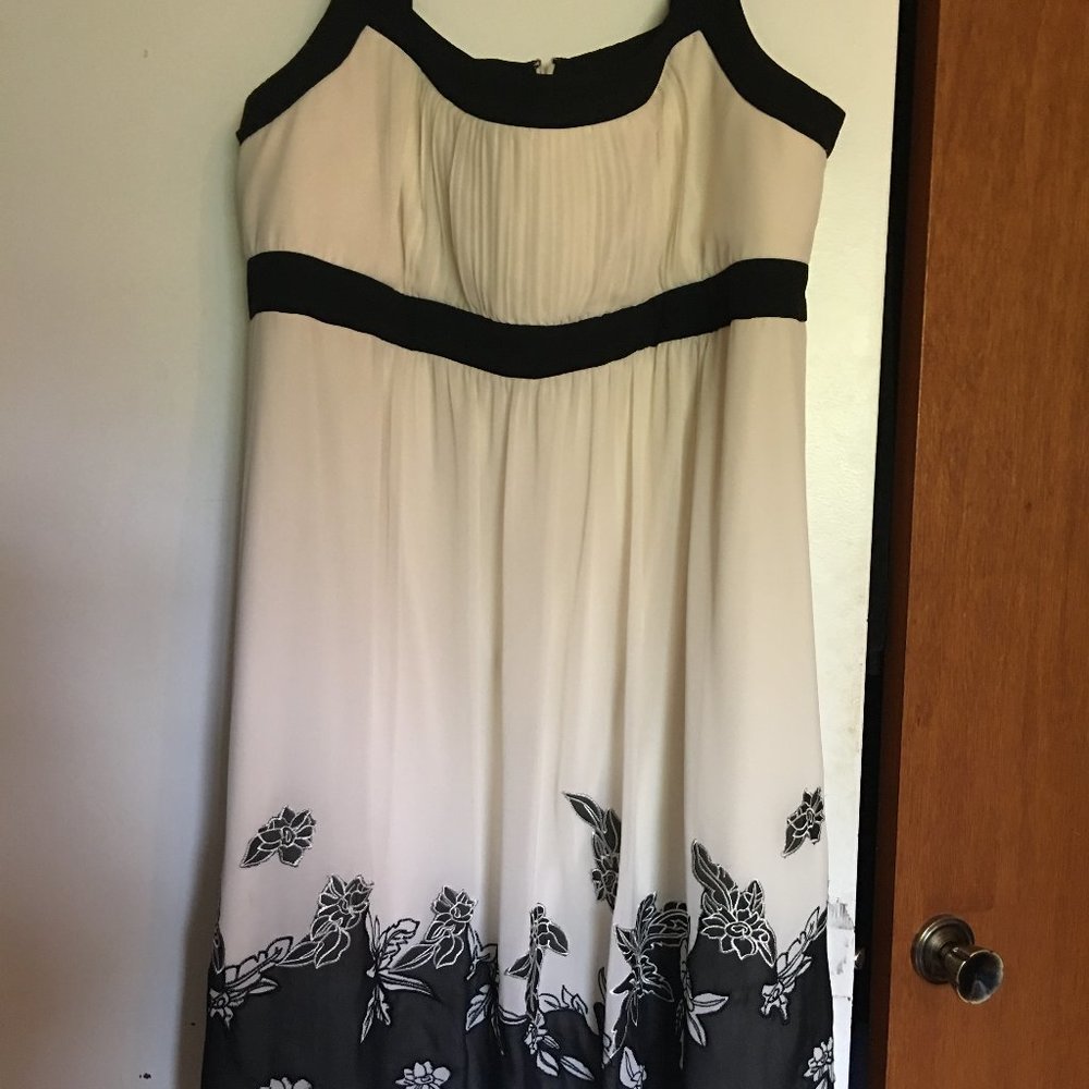 Ladies Formal Dress with black flower details